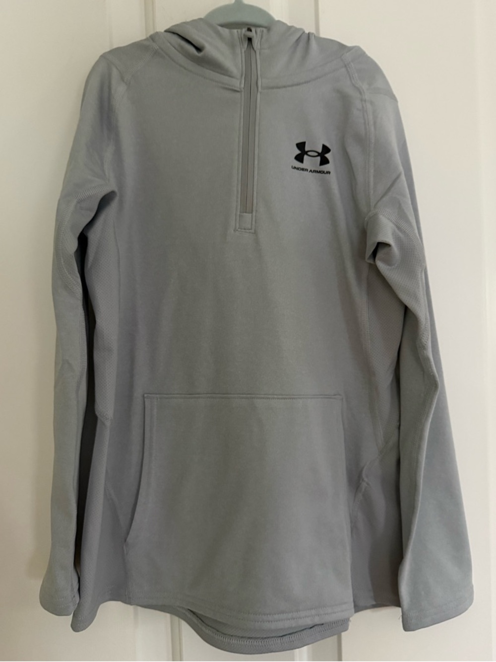 Under Armour Boys ColdGear Light Gray Quarter-Zip Hoodie Size Youth Small